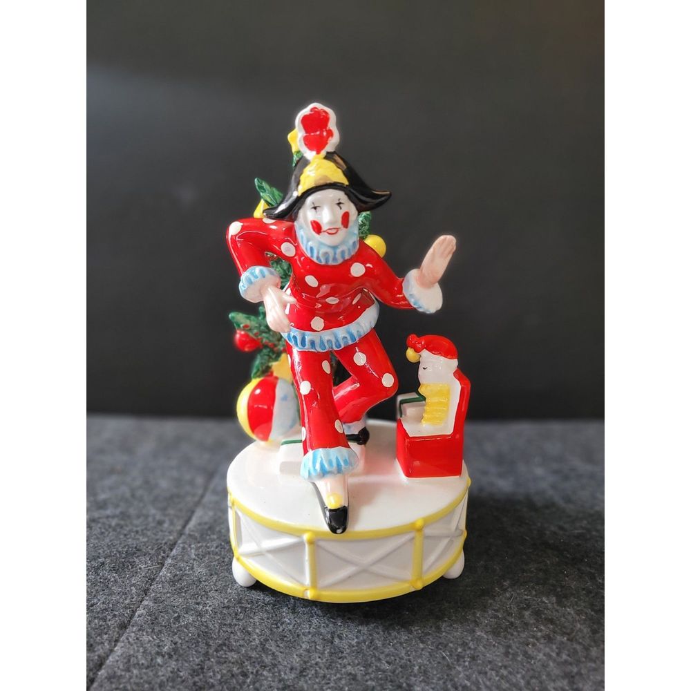 Vintage 1979 Berman & Anderson Mime Clown Christmas Music Box Made in Japan